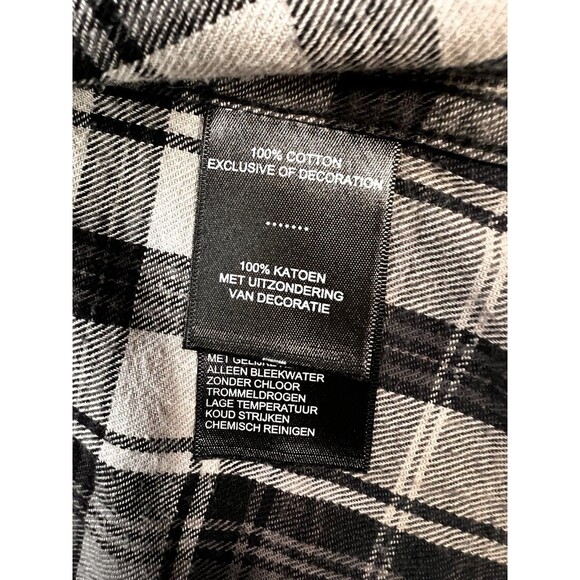 Harley-Davidson Men’s Plaid Button Shirt Gray Black Cotton Long Sleeve Size L - Picture 8 of 11